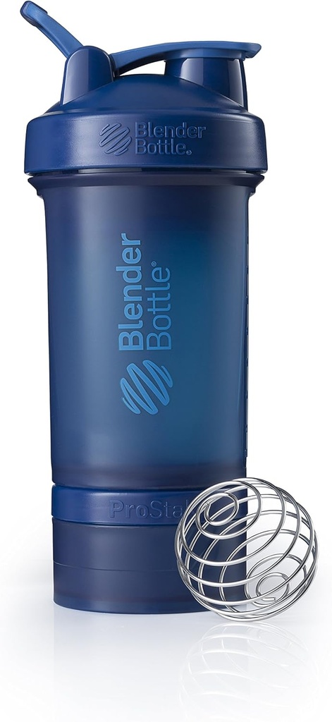 BlenderBottle Shaker Μπουκάλι με Pill Organizer και αποθήκευση για ProStony ProStak Σύστημα, 22-Ounce, Ναυτικό