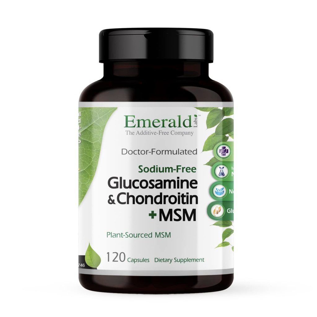 Emerald Labs Glucosamine & Chondroitin with MSM - Bone Health & Joint Health Supplement - Gluten-Free - 120 Capsules (30-Day Supply)