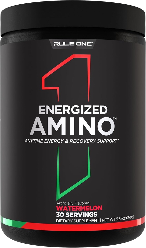 Κανόνας 1 Energized Amino – Ανά πάσα στιγμή την ενέργεια και την ανάκτηση υποστήριξη με BCAAs, Γλουταμίνη, κιτρουλίνη, Βήτα Αλανίνη, και καφεΐνη από Πράσινο καφέ & φύλλα τσαγιού (30 εξυπηρετούν, Καρπούζι)