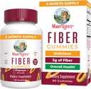 MaryRuth Organics Fiber Gummies for Adults | 2 Month Supply | Sugar Free | Soluble Fiber Supplement | Gut Health & Digestion Support | 3g Fiber per Gummy | Vegan | 60 Count