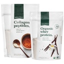 Φυσική δύναμη καθαρό, χόρτο Fed Collagen Peptides + Βανίλια οργανική πρωτεΐνη Whey Bundle – οργανική, μη GMO πρωτεΐνη Whey & υδρολυμένη τύπου I και III Collagen – 14.3 τσάντα ουγγιά και 11.7 τσάντα ουγγιάς