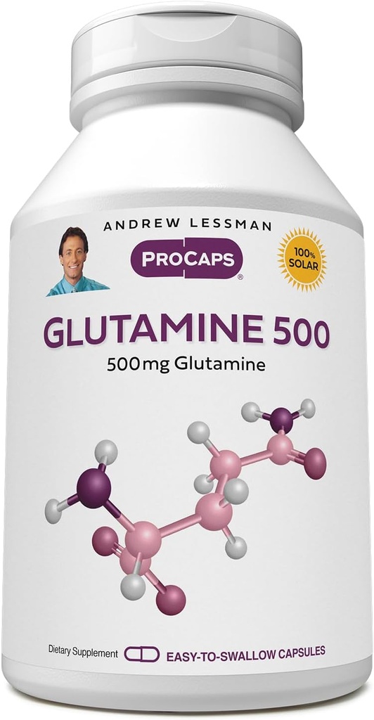 ANDREW LESSMAN Γλουταμίνη 500 mg - 60 κάψουλες - Δωρεάν μορφή Amino Acid. Υποστηρίζει τον σκελετικό μυ, Γαστρεντερική υγεία. Διατηρεί υγιή νεφρά, συκώτι, καρδιά, μυαλό. Εύκολες κάψουλες.