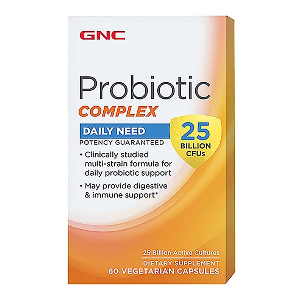 GNC Probiotic Complex με - 25 δισεκατομμύρια CFUs, 60 κάψουλες, καθημερινή προβιοτική υποστήριξη