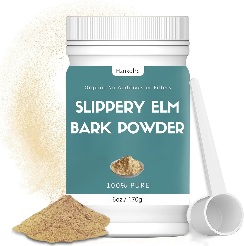 6 oz Βιολογική σκόνη Slippery Elm, οργανική σκόνη Slippery Elm Bark, 100% καθαρό & φυσικό, τρόφιμα-φρούτα, βοηθά στην κατάποση το λαιμό και βήχα, Vegan, κατοικίδια φιλικό