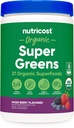 Nutricost Organic Super Greens Powder (30 μερίδες) Μεικτό άρωμα μούρου - Superfood συμπλήρωμα ποτό Mix