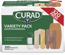 CURAD Ποικιλία Ποικιλία Μαζική Pack 320 Count 5 Styles Συμπεριλαμβανομένου Αδιάβροχο, Σκαθάρι, Πλαστικό, Βαρύ καθήκον & Flex-Fabric Κιτ πρώτων βοηθειών Απαραίτητα Προστατεύει Σκραπς, Κόψεις & Καψίματα