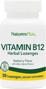 Natures Plus B12 Herbal Lozenges (Methylcobalamin) - 1000 mcg, 30 Υπογλώσσια Lozenges - Βατόμουρο - Μέγιστη Απορρόφηση Red Blood Cell Support - Energy Booster - Χορτοφαγικά, Χωρίς Γλουτένη - 30 Σερβιέτες