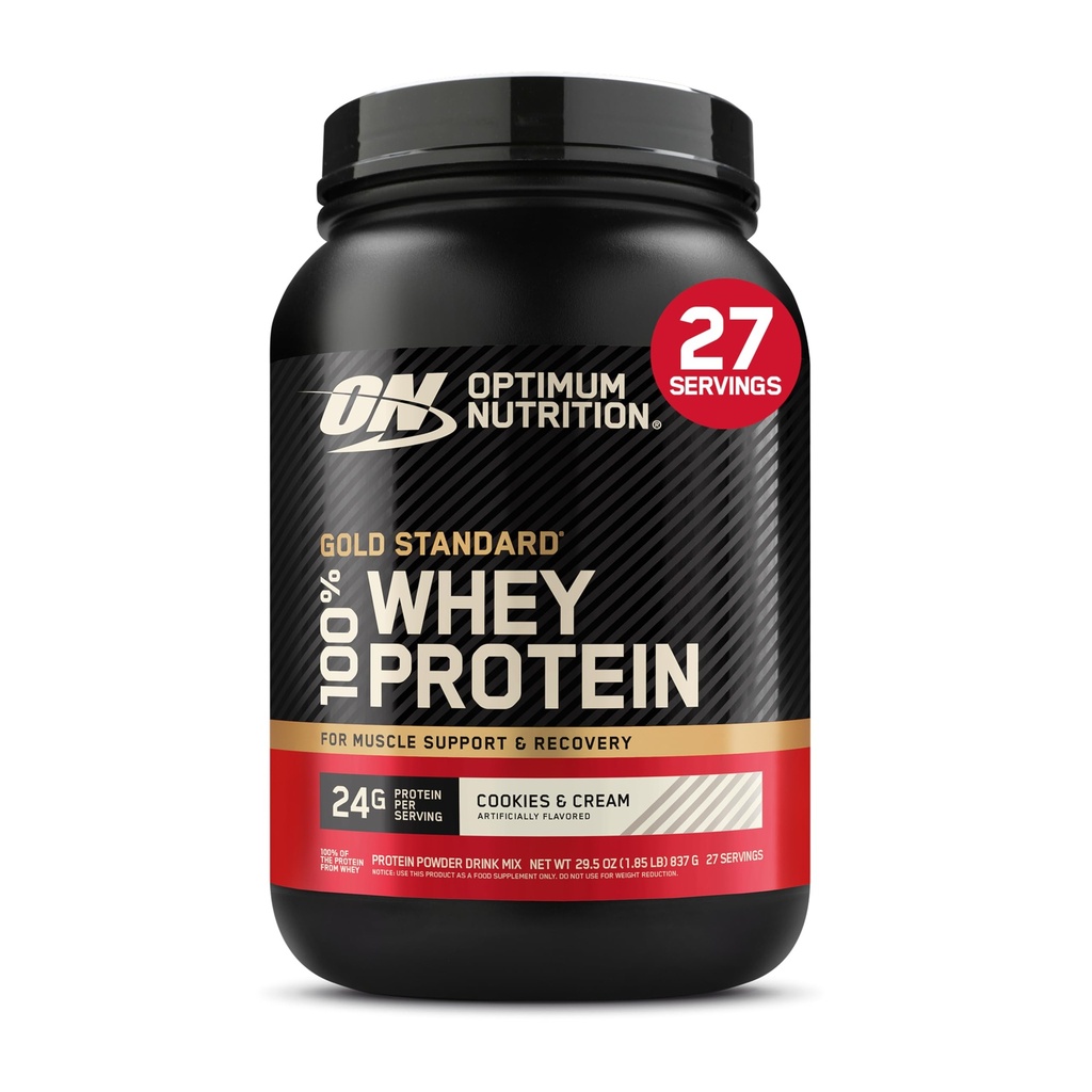 Βέλτιστη διατροφή Gold Πρότυπο 100% Whey Protein Powder, Cookies & Cream, 2 Λίρες (συσκευασία Μαΐου Vary)
