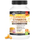 Turmeric συμπλήρωμα με Saffron, κανέλα και Cardamom Plus BioPerine Black Pepper Extract για βέλτιστη απορρόφηση, φυσικό Tumeric Curcumin κοινό συμπλήρωμα υποστήριξης για γυναίκες και άνδρες, 60 κάψουλες