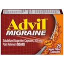 Advil Ημικρανία Κεφαλαλγία Ανακούφιση, Ibuprofen Κάψουλες με Ibuprofen 200mg για Ημικρανία Ανακούφιση, Ναυτία Ανακούφιση και Ελαφριά Ευαισθησία Ανακούφιση - 20 Καψάκια με Υγρό Γεμισμένα