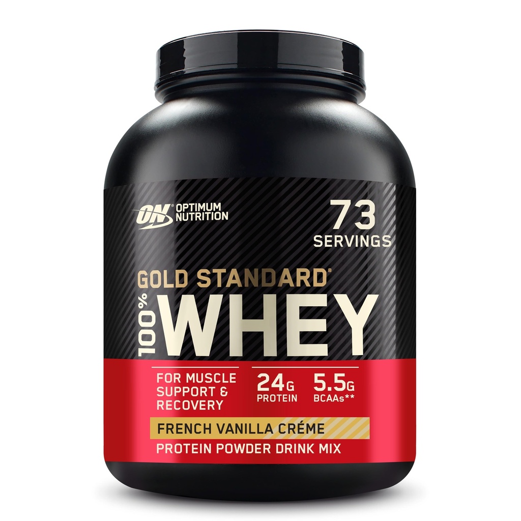 Optimum Nutrition Gold Standard 100% Whey Protein Powder, French Vanilla Crème, 5 Pound (Packaging May Vary)