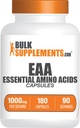 BulkSupplements.com Essential Amino Acids Capsules (EAA) - Amino Acids Supplement - EAAs Amino Acids - EAA Capsules - 1000 mg Serving - 90 Day Supply (180 Gelatin Capsules)