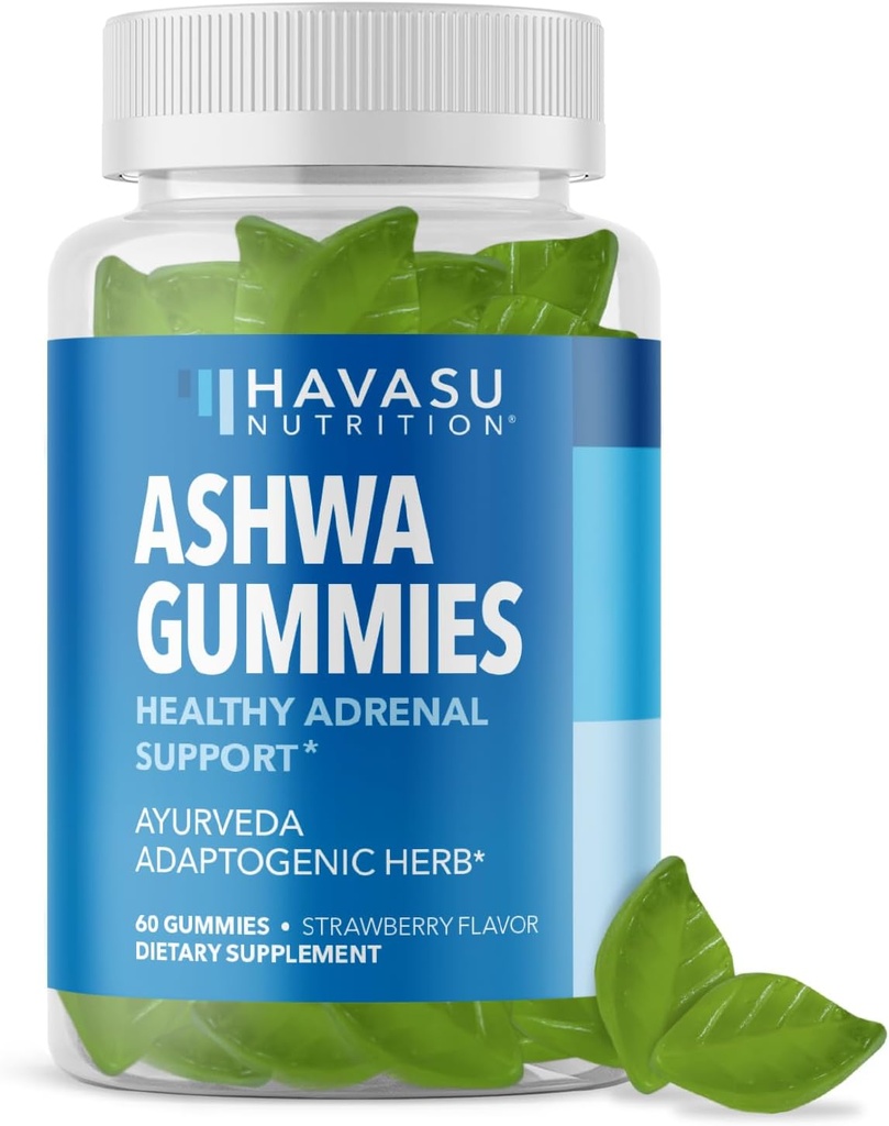 Ashwagandha Gummies for Stress & Mood Support - Vegan, Non-GMO Supplement for Calm & Relaxation - Withania Somnifera for Enhanced Sleep Quality & Emotional Balance - 1-Month Supply, Flavor
