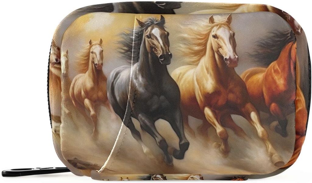 Οργανωτής Χάπια Ταξίδια Ψυχρός Πολύχρωμος Τρέξιμο άλογο Φορητή Ιατρική Βιταμίνη Διοργανωτής Εβδομαδιαία Χάπια Δοχείο Μεγάλη Χωρητικότητα Zipper Daily Pill Box για Ταξίδι Business Camping