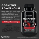 Mushroom Complex Supplement - Natural Brain Nootropic for Cognitive Wellness, Clarity, Focus, Memory & Immune System Support, 10 Mushroom Cordyceps, Reishi, Lions Mane, Turkey Tail