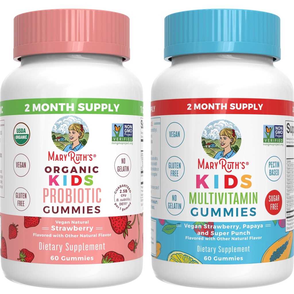 MaryRuth Organics Multivitamin and Probiotic Gummies (Strawberry) for Kids 