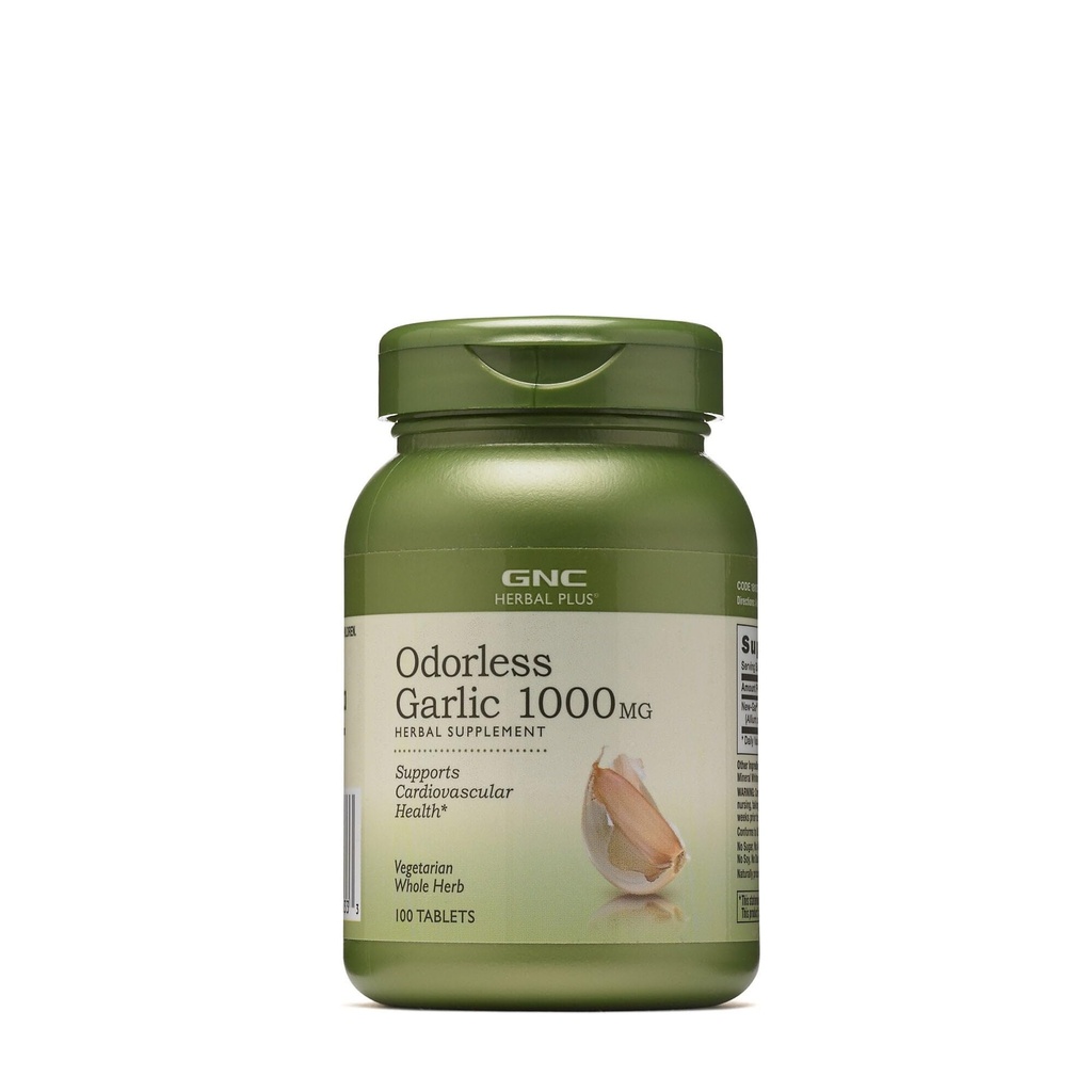 GNC Herbal Plus Odorless σκόρδο 1000mg συμπλήρωμα, χορτοφάγοι, υποστηρίζει καρδιοαγγειακή υγεία, 100 υπηρεσίες