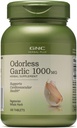 GNC Herbal Plus Odorless Garlic 1000mg Supplement, Vegetarian, Supports Cardiovascular Health, 100 Servings