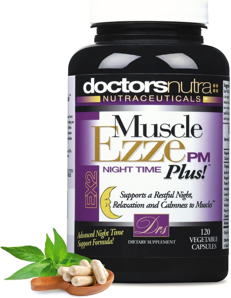 Γιατροί Nutra Μύες Ezze PM Plus - 3.000mg - Χαλαρωτικό με Μαγνήσιο Γλυκινικό - Χωρίς γλουτένη – 120 Κάψουλες
