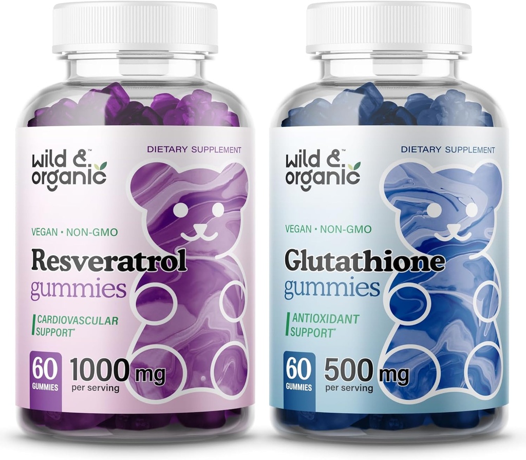 Άγρια & οργανικά Gummies ρεσβερατρόλης & L-Glutathione Gummies