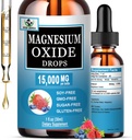 Magnesium Oxide 500mg, Liquid Magnesium Supplement for Sleep, Nerve, Heart Health, Muscle & Stress Relief, High Absorption Magnesium Oxide Liquid Drops for Adults & Kids, Gluten Free, Non GMO, Vegan