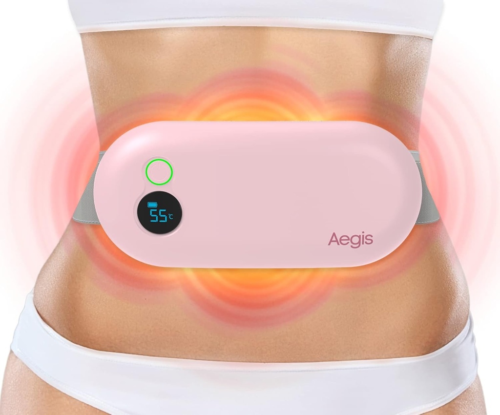 Φορητό θερμαντικό πάνελ για Κραμπ. Period Pain Relief Device & Menstrual Θέρμανση Pad Massager για PMS, Back Pain. Ασύρματο 3 Λειτουργίες θερμότητας Εμμηνόρροια Cramp Ανακουφιστικό Μασάζ με Pads για γυναίκες & κορίτσια.