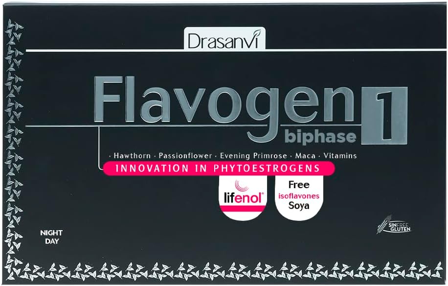 Drasanvi Flavogen Biphase 30 Tablets Ημέρα των 580mg και 30 Tablets Νύχτα των 580mg - Health Care - Βιταμίνες - Συμπλήρωμα διατροφής - Ημέρα - Νύχτα - Κουρασμός - Maca - Βιταμίνες B6, A και D.