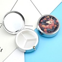 Χάπια κουτί Cartoon άλογο με λουλούδια Χάπια περίπτωση 3 Διαμέρισμα Χάπια Organizer Φορητό γύρο χάπια χάπια Ιατρική Organizer Χάπια θήκη για να κρατήσει βιταμίνες Φάρμακα ιχθυέλαιο και συμπληρώματα