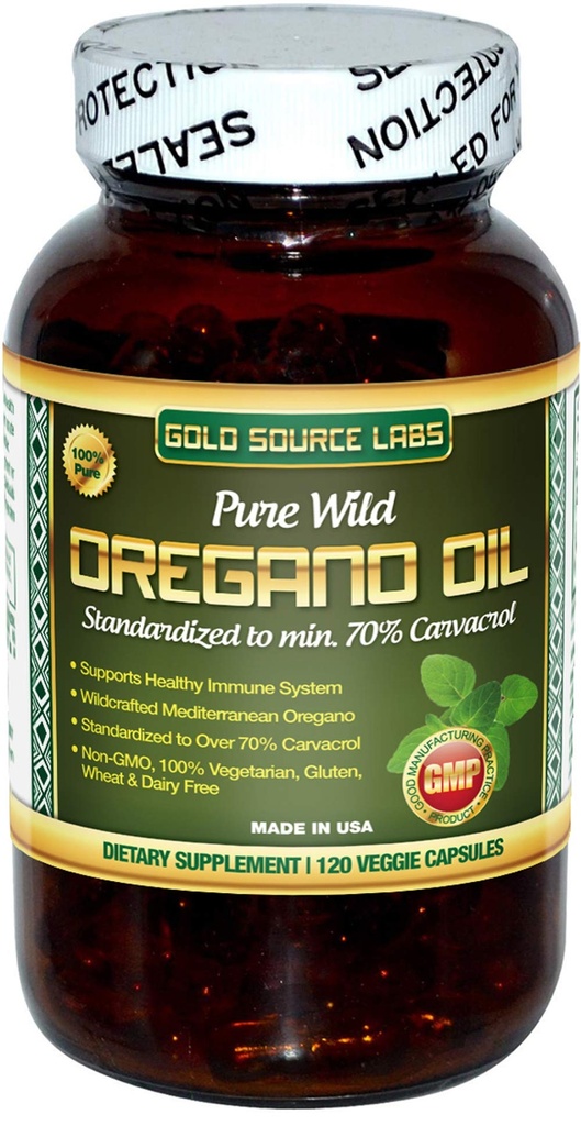 Wild Oregano Oil Capsules - 120 Liquid Veggie Softgels - Pure Standardized Wild Oregano Leaf Extract προσφέρει 70% Carvacrol (32 mg) για την υγεία του ανοσοποιητικού συστήματος - Μη ΓΤΟ, Vegan, Χωρίς γλουτένη