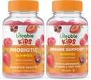 Lifeable Probiotic 2 Billion CFU Kids + Immune Support Kids, Gummies Bundle - Great Tasting, Vitamin Supplement, Gluten Free, GMO Free, Chewable Gummy