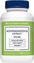 The Vitamin Shoppe Ashwagandha Extract 470MG - φυτικό συμπλήρωμα που παρέχει ενέργεια & ζωτικότητα, βοηθά με τη διαχείριση του στρες (120 κάψουλες)