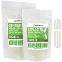 XPRS Nutra Vegan Μέγεθος 3 Ξεχωριστά κάψουλες- 500 Count Premium Empty Caps Χωρίζονται σε τσάντες - Καθαρίστε τις κενές κάψουλες - Χάπια για συμπλήρωμα DIY πλήρωσης