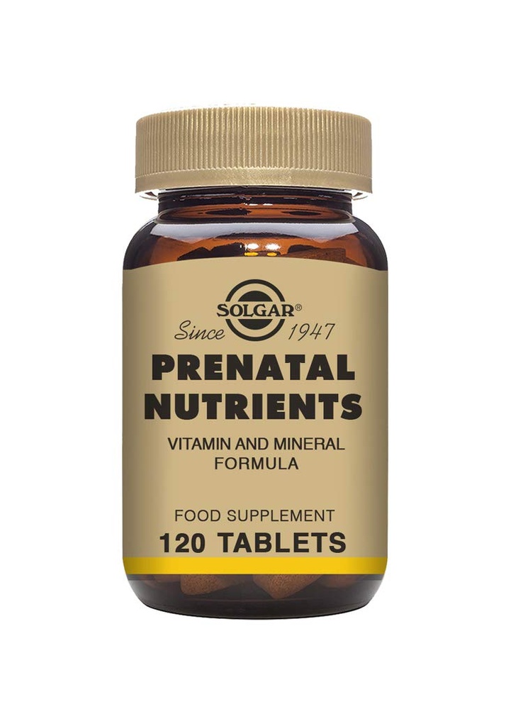 Solgar Prenatal Nutrients - 120 Tablets - Πολυβιταμίνη & Ορυκτή Φόρμουλα για Έγκυες & Γαλακτωμένες Γυναίκες - Vegan, Kosher & Gluten Free - 30 Σερβιέτες