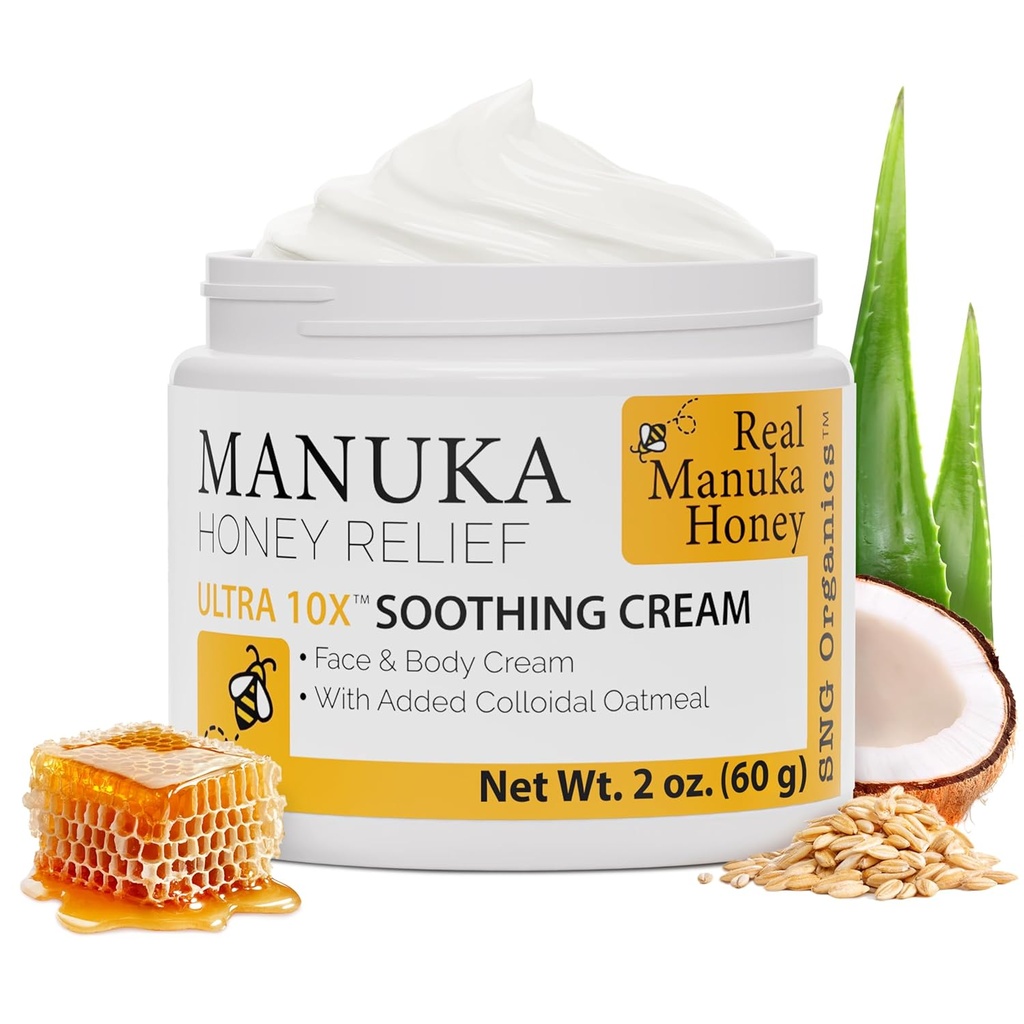 Super Natural Goods Manuka Honey Cream (2oz) – Ενυδατική Lotion για όλους τους τύπους δέρματος Κατάλληλο για παιδιά και ενήλικες 
