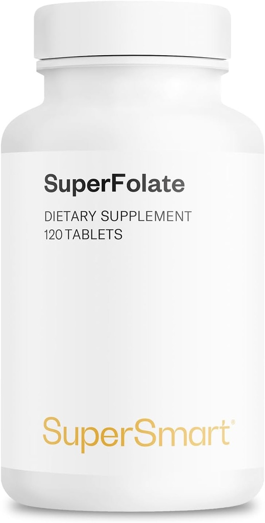 Supersmart SuperFolate 400mcg / 4g ανά ημέρα (Patented & Bioδιαθέσιμο) - Quatrefolic 5- MTHF συμπλήρωμα - Ενεργή Φολικό Βιταμίνη B9 