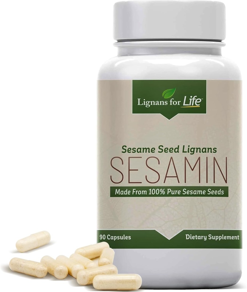 Lignans For Life Sesame Extract - 540 mg με 81 mg Sesamin και 27 mg Sesamolin, ηπατική υγεία και ανοσοποιητικό συμπλήρωμα υποστήριξης για την ισορροπία ορμονών και τη συνολική ευεξία σε άνδρες και γυναίκες, 90 κάψουλες
