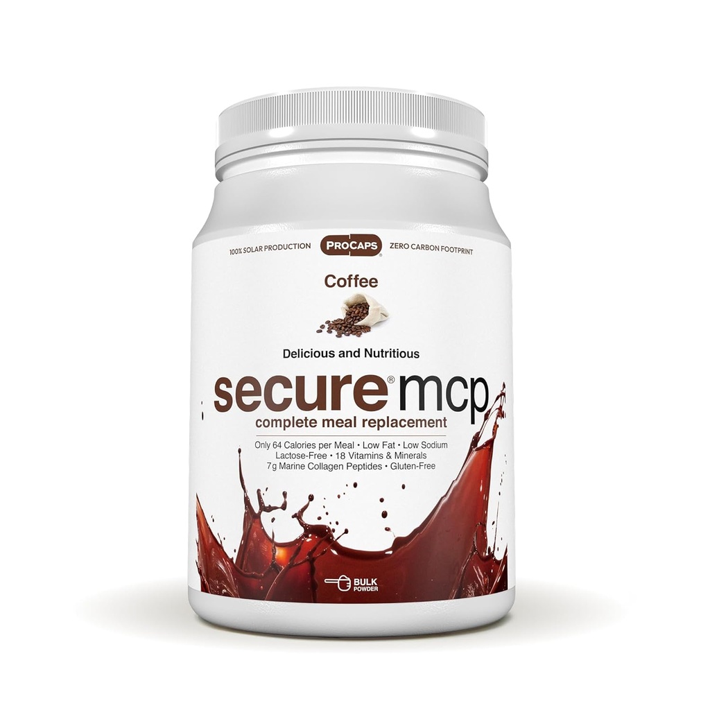 ANDREW LESSMAN Secure MCP Complete Meal Replacement - Καφές 10 Σερβίρει - Μόνο 64 θερμίδες, χαμηλής πυκνότητας, 7 Grams Marine Collagen Peptides, Προωθεί Radiant Smooth Soft Skin, Άνετη αρθρώσεις