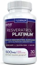 Resveratrol Platinum Antioxidants συμπλήρωμα: Ισχυρή φόρμουλα κατά της γήρανσης με καθαρό, φυσικό Trans Resveratrol για την υποστήριξη του ανοσοποιητικού, τη ζωτικότητα και την υγεία του εγκεφάλου, 30 κάψουλες χωρίς γλουτένη