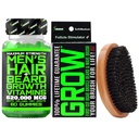 Beard Growth Kit w/ 620.000mcg 14-in-1 BIOTIN Gummies/Beard Growth Vitamins & Hair Growth Vitamins for Men + 100% Αντικατάσταση ζωής Πρώτη Cut Boar Bristle Brush & 360 Wave Brush for Men