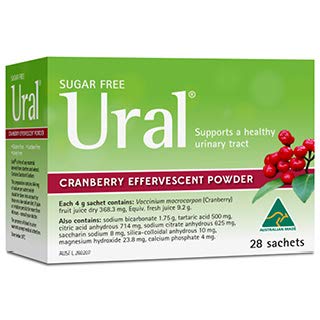 Ural Cranberry Αναβράζοντα σκόνη 4G * 28 Φακοί Αλκαλιζεροκυστίτιδα των ουροφόρων οδών ανακούφιση