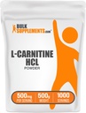 BulkSupplements.com L-Carnitine HCl Powder - Carnitine Supplement, Carnitine Powder, L-Carnitine 500mg - Χωρίς γεύση και γλουτένη, 500mg ανά Σερβίρισμα, 500g (1.1 lbs) (Pack of 1)