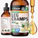 BIO KRAUTER Leg Cramps Βάμμα με κινίνη - Ginger & χαμομήλι Υγρά Εκχυλίσματα για τα πόδια Cramps - Φυσικό Αλκοόλ & Ζάχαρη Δωρεάν Φόρμουλα - Vegan Drops 4 Fl.Oz.