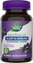 Nature’s Way Sambucus Sleep + Immune* Gummys Elderberry, Sleep and Immune Support*, Με μελατονίνη, Βιταμίνη C, L-Θεανίνη, Ψευδάργυρος, 50 Gummies (Packing May Vary)