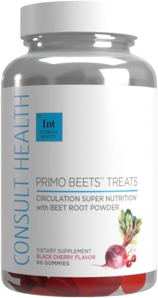 Συμβουλευτείτε την Υγεία - Primo Beets Treats Gummies - Κυκλοφορία Super Nutrition with Beet Root Powder - Μαύρο Κεράσι Γεύση