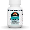 Source Naturals Vitamin D-3 Fast Melt, Supports Bone & Immune Health* - Black Cherry Peach Flavor - 120 Fast Melt Tablets