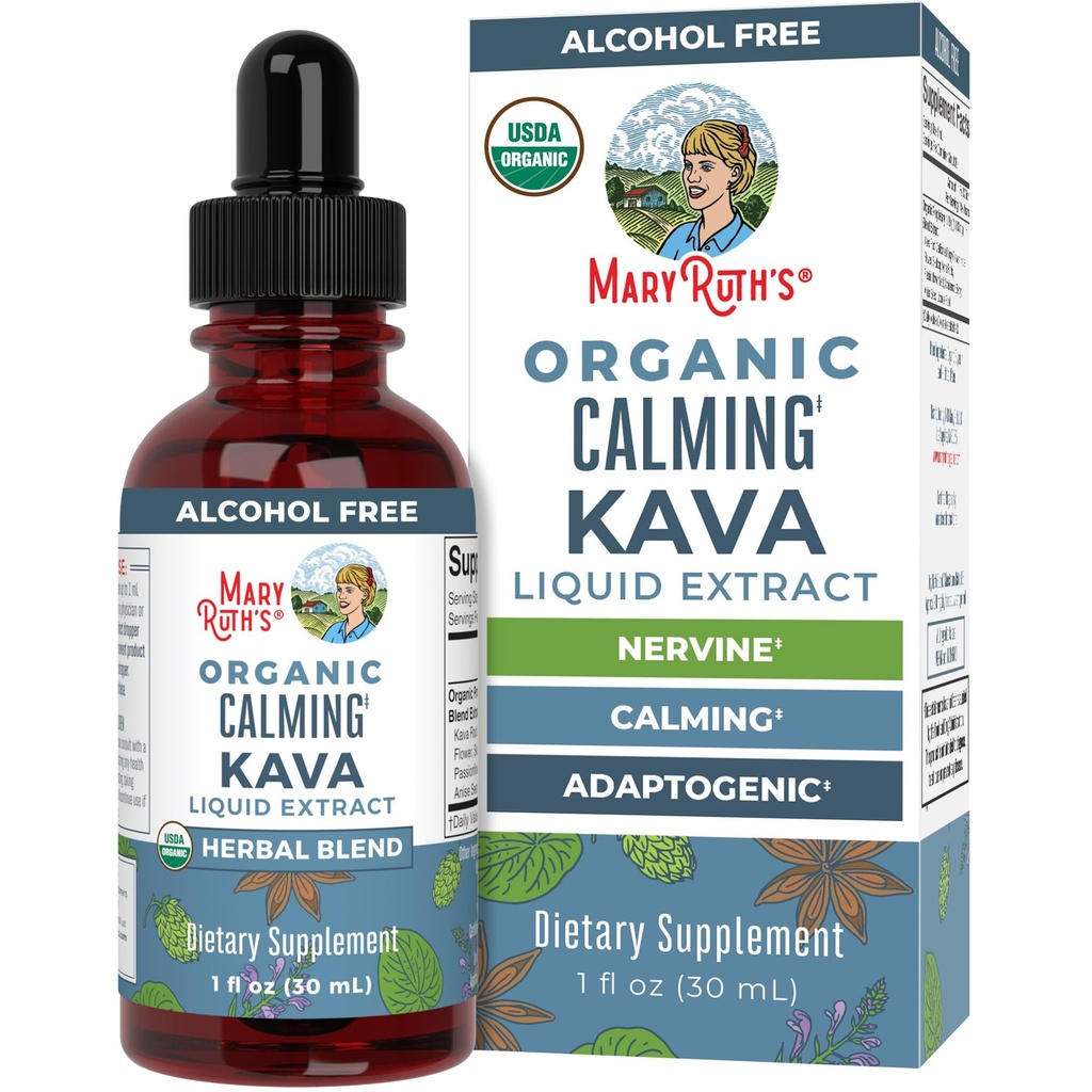 MaryRuth Organics, φυτικό συμπλήρωμα πτώσης, ηρεμίας & χαλάρωσης, πακέτο του 1, USDA Kava ρίζα, ζάχαρη / Gluten δωρεάν, υποστήριξη ύπνου, ηρεμίας & στρες ανακούφιση, Vegan, μη ΓΤΟ, 30 υπηρεσίες