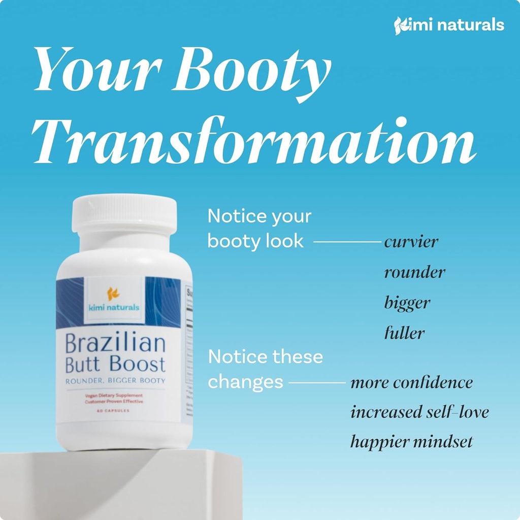 Kimi Naturals Butt Enhancer χάπια - Σύσφιξη και γλουτό συμπληρώματα ανύψωσης για Bigger Booty και Curvy Hips - γρήγορη ανάπτυξη Bum Ενίσχυση 60 κάψουλες