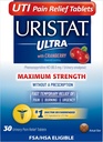 Uristat Ultra UTI δισκία ανακούφισης του πόνου, ταχείας ουρικής λοίμωξης ανακούφιση του ουροποιητικού πόνου, καύση, επώδυνη κατάσταση, μέγιστη αντοχή, επίστρωμα με γεύση κράνμπερι, 30 δισκία