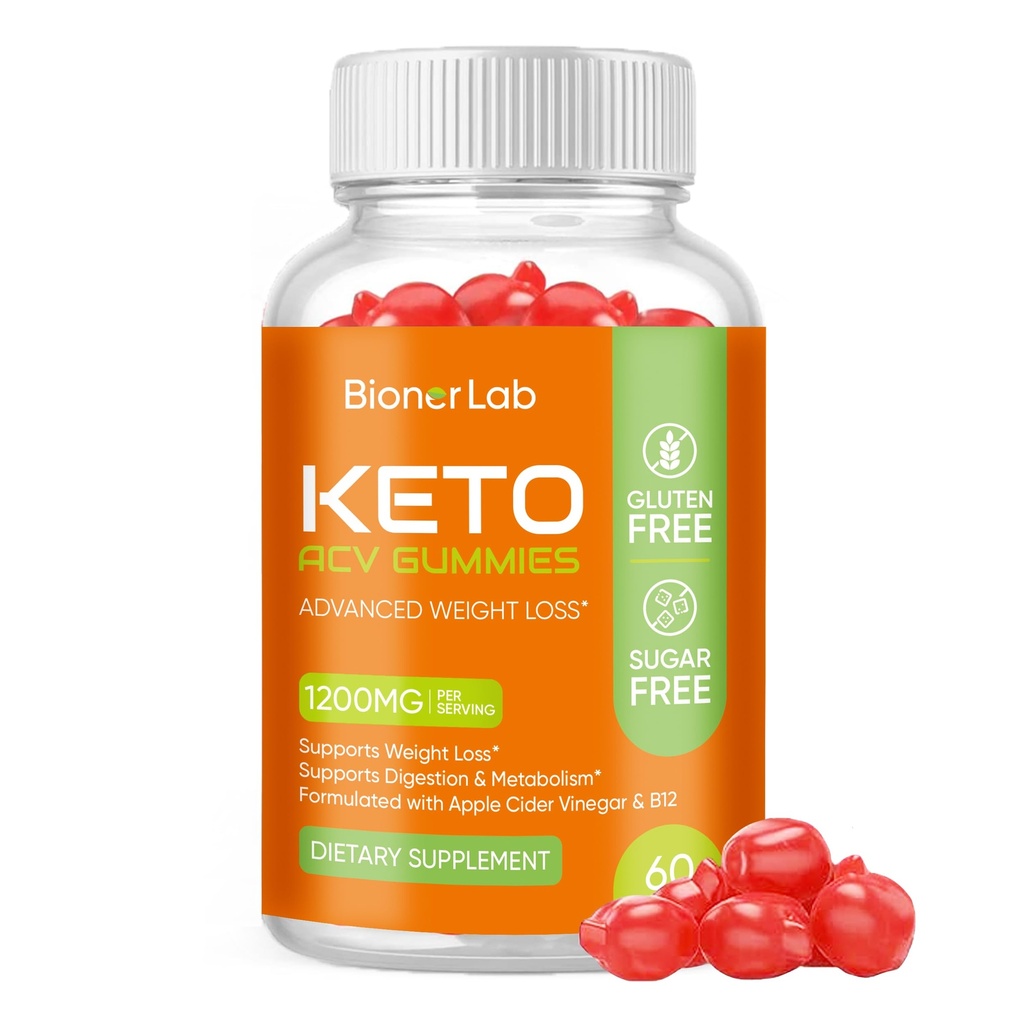 BionerLab Keto ACV Gummies for Advanced Weight Loss Rapid Bely Fat Burn - Ζάχαρη Χωρίς γλουτένη Pro Active Super Apple Cider Vinegar Diet Supplement for Men Women - Digestion Μεταβολισμός Hair Skin Health