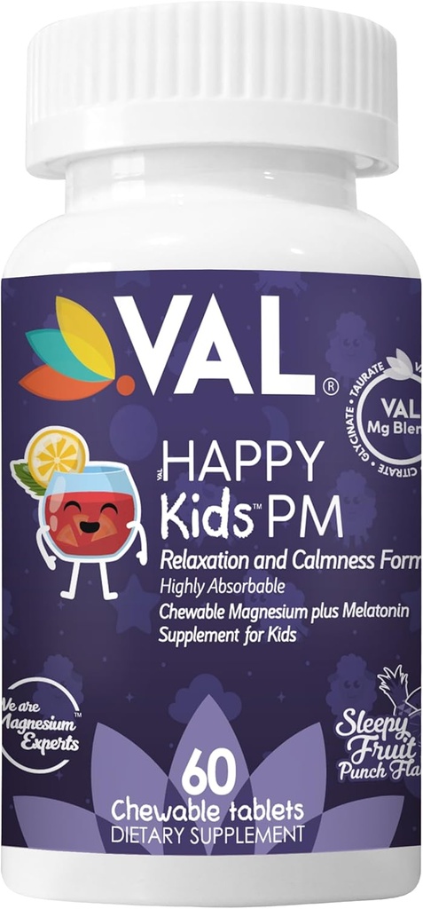 VAL Happy Kids PM – Μασώμενο μαγνήσιο χωρίς ζάχαρη με μελατονίνη 
